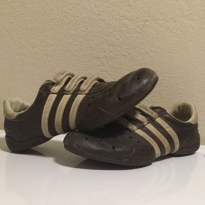 Brown adidas Velcro shoes size 8